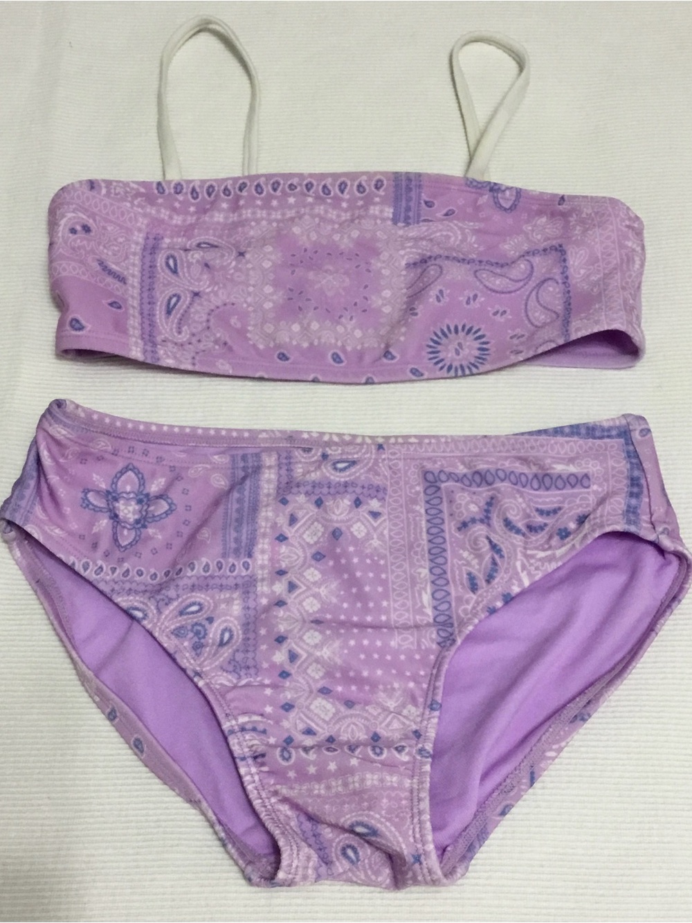 Art Class Girls' Lavender Bandana Print Bikini Set Size XL (14 years) - K123